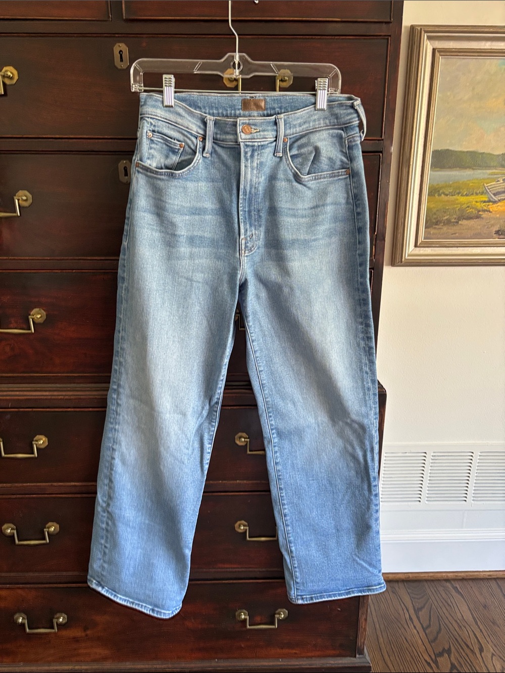 MOTHER Denim The Rambler Zip Flood Jeans in Read Between the Lines 30